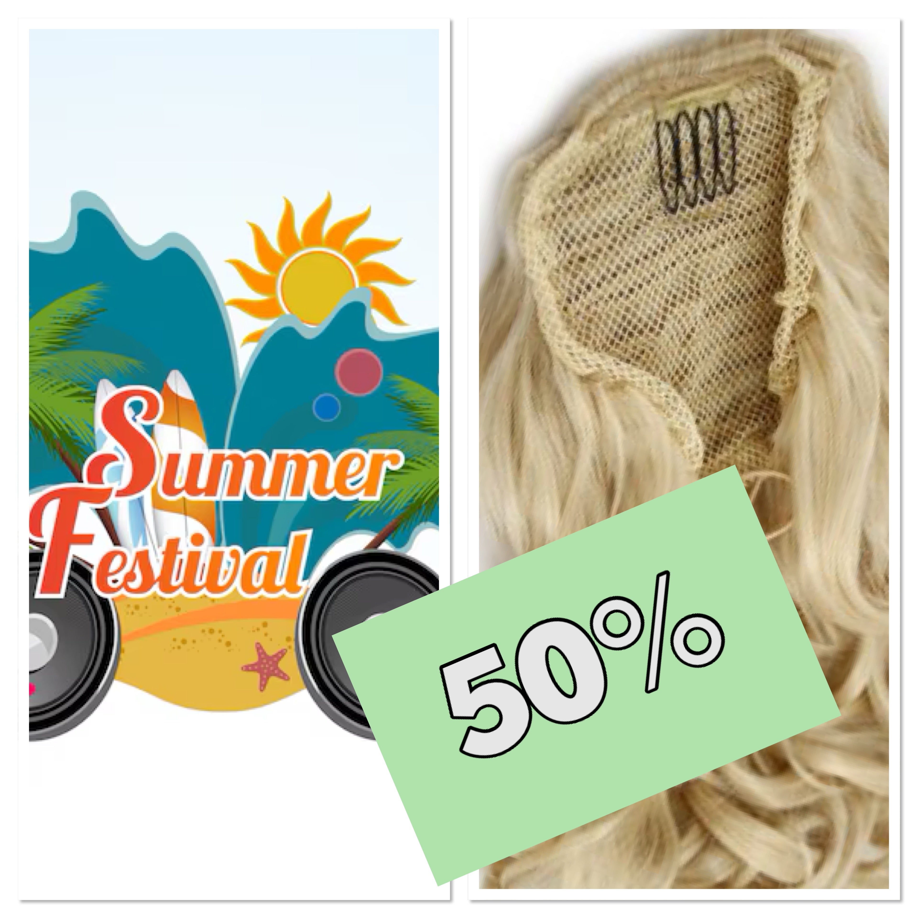 Summer Festival Salon Exclusive Ponytail Drawstring 100%Monofibrehair