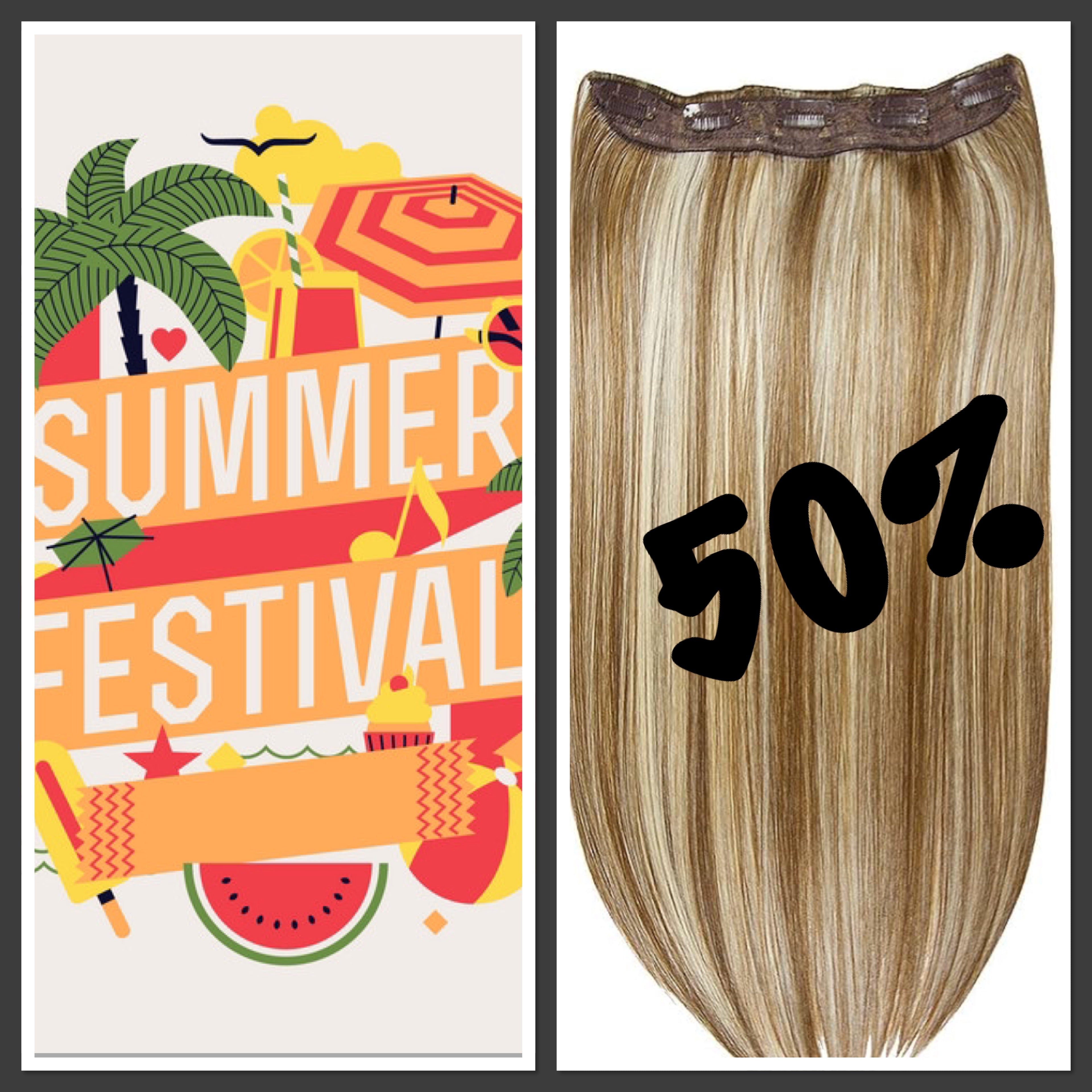 Summer Festival Clip In Extensions BIG FATTY 100%Human Hair