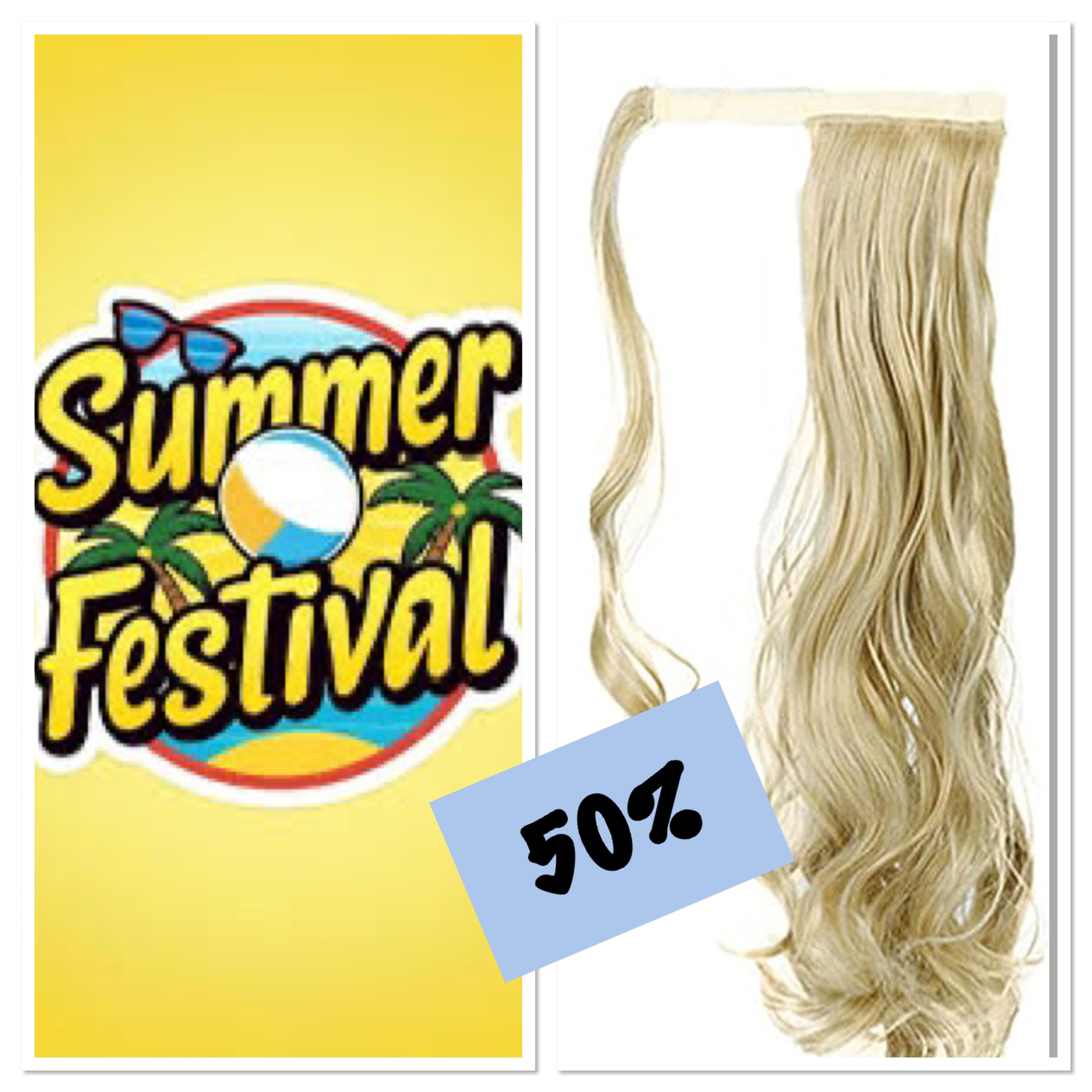 Summer Festival Ponytail Wrap Around Synthetic Bio Hair