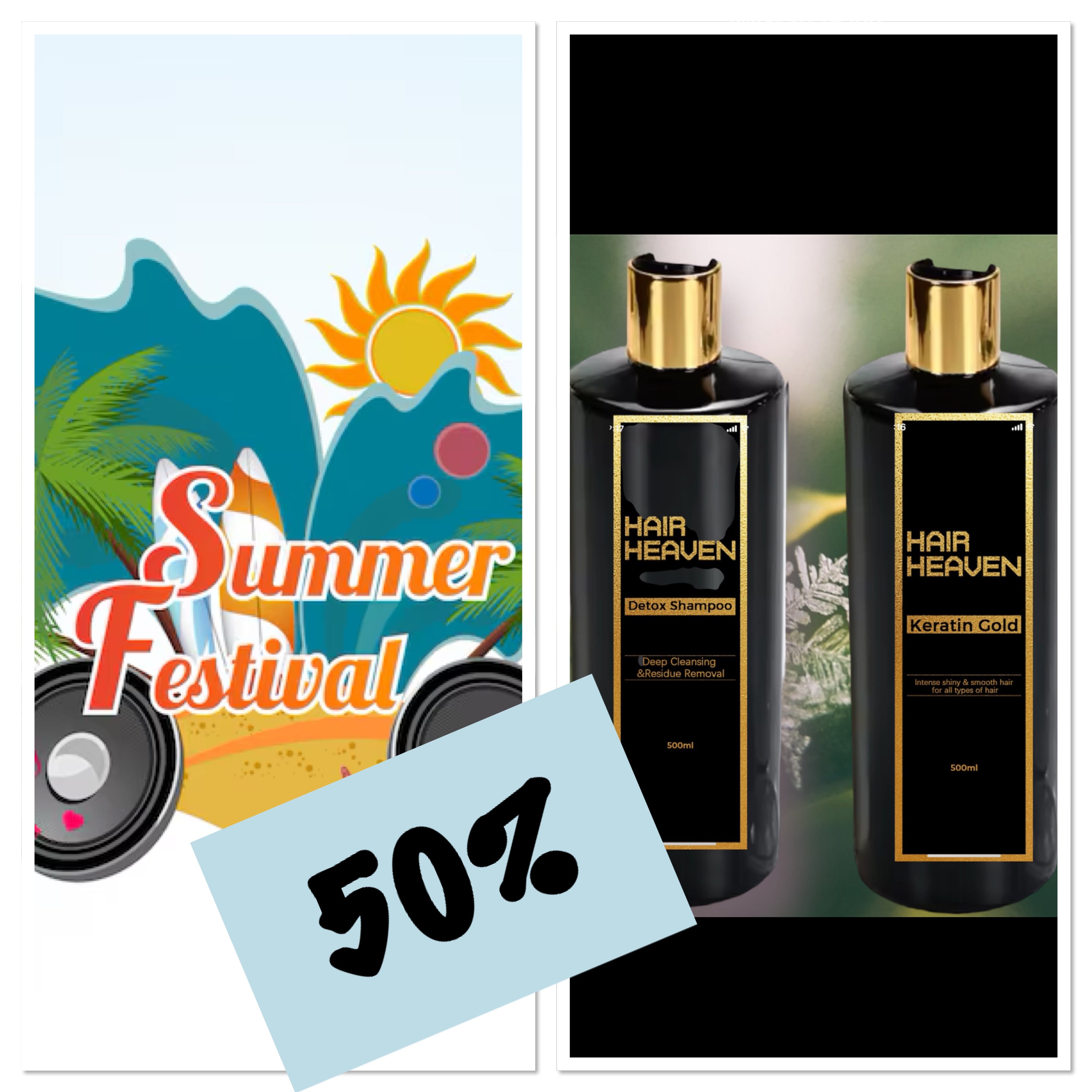 Summer Festival Hair Heaven Keratin Gold Kit 2x500ml