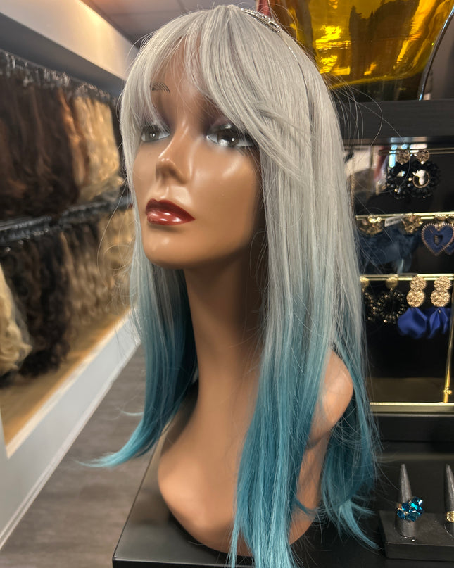 Fiber extensions Full wig Blue / turquoise