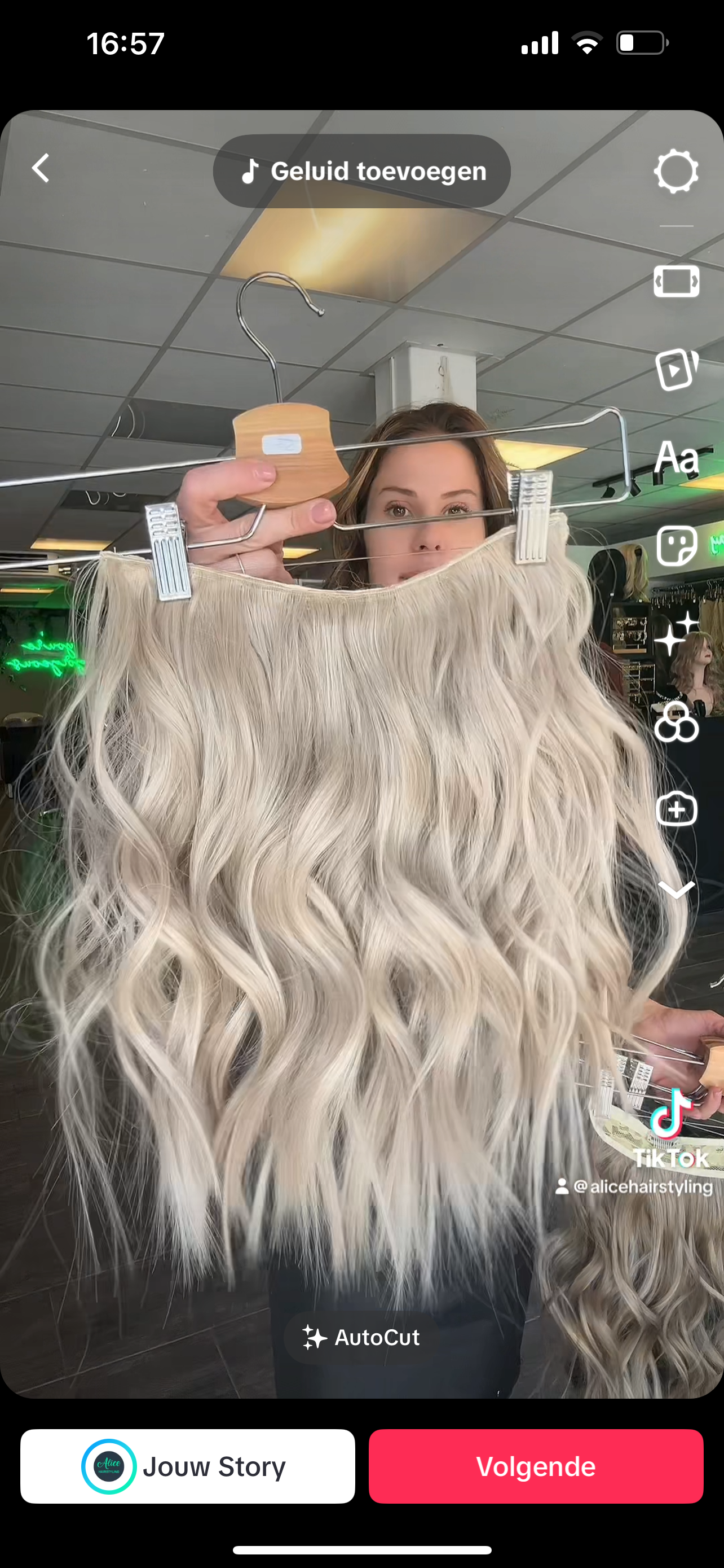 Clip-in fiber extensions ash blond