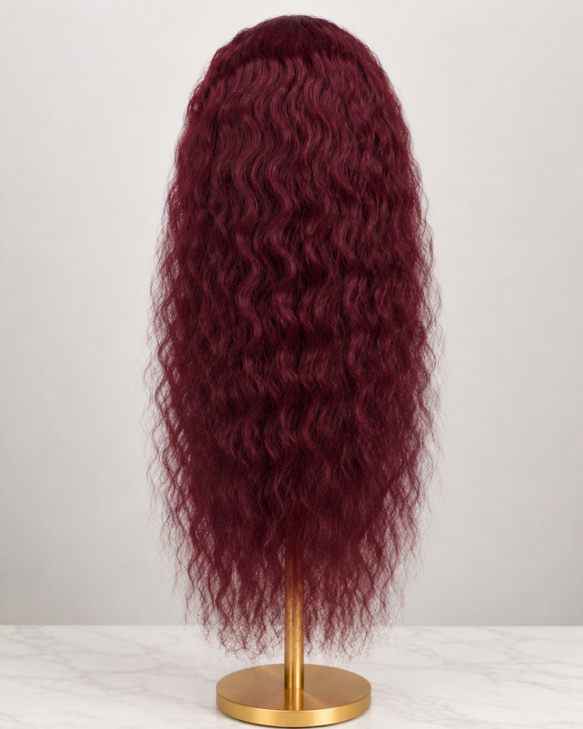 Goldhair Exclusive Human Hair Wig Caribbean Curl Wine Red