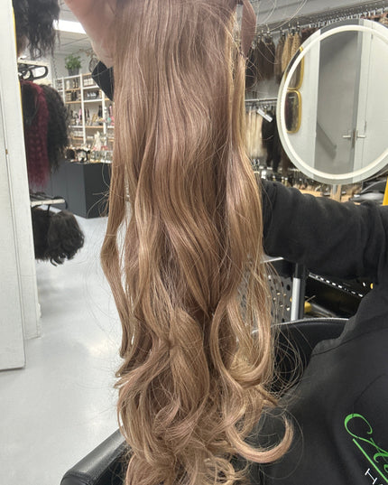 Ponytail extensions fiber hair caramel 60cm body
