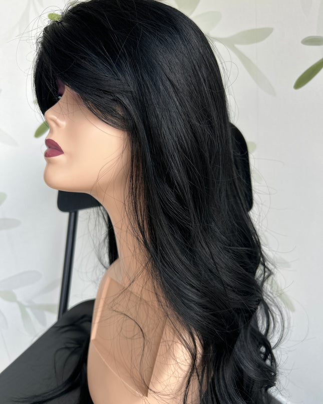 Fiber wig zwart 80cm