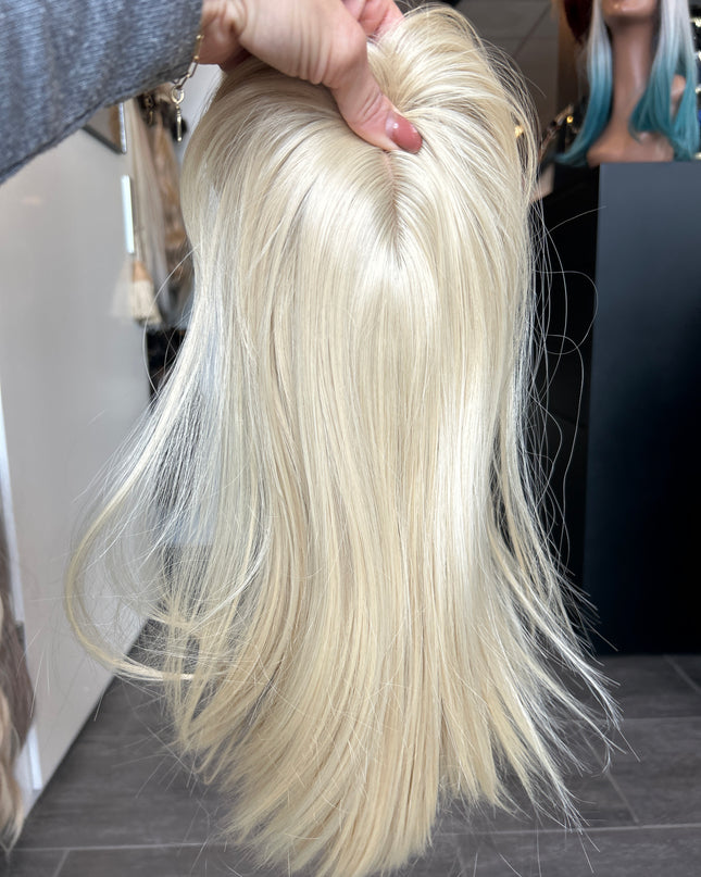 Fiber topper curtain bangs Swedish blond
