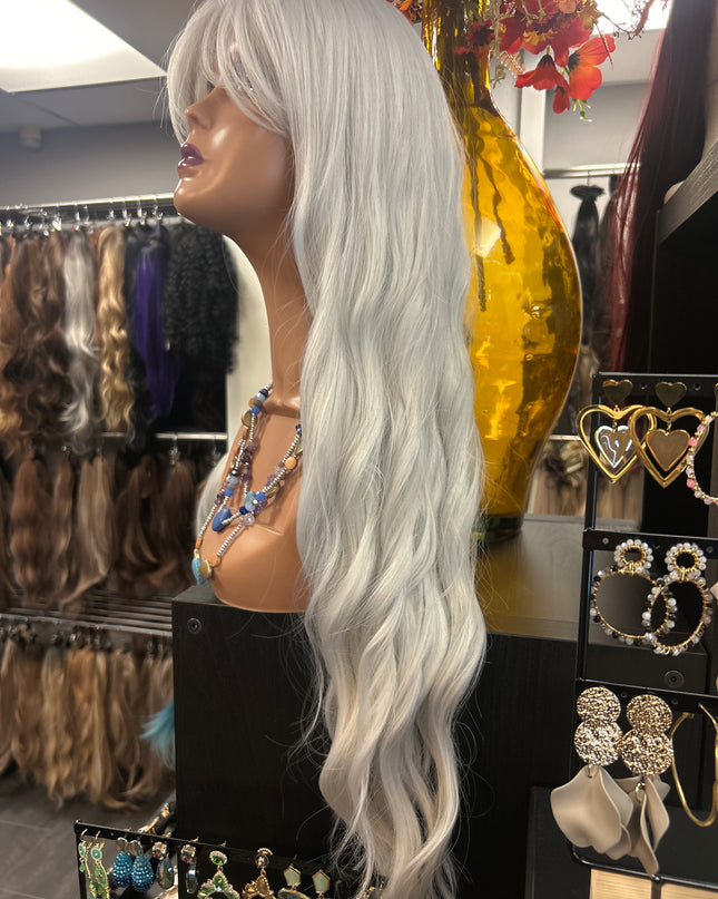 Fiber extensions Full wig very ash blond
