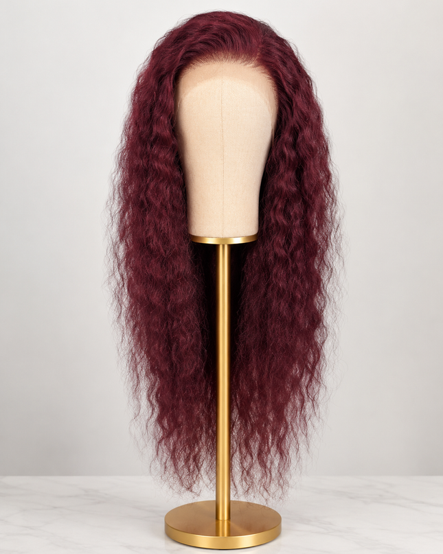 Goldhair Exclusive Human Hair Wig Caribbean Curl Wine Red
