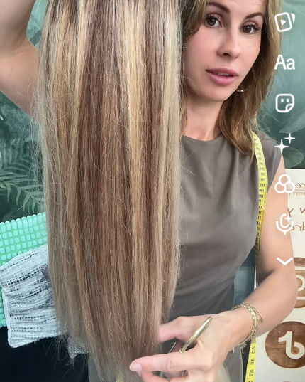 V-part extensions 100% human hair Sunset soft balayage caramel brown