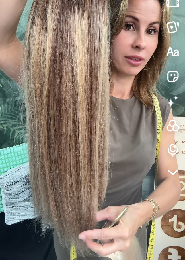 V-part extensions 100% human hair Sunset soft balayage caramel brown