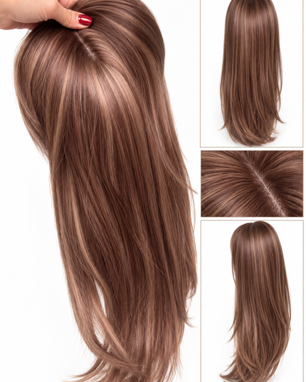 Salon Exclusive Fiber Topper 55cm Straight Brown Mix