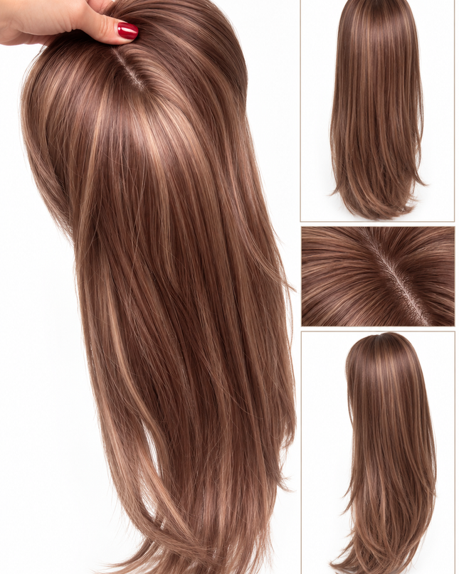 Salon Exclusive Fiber Topper 55cm Straight Brown Mix