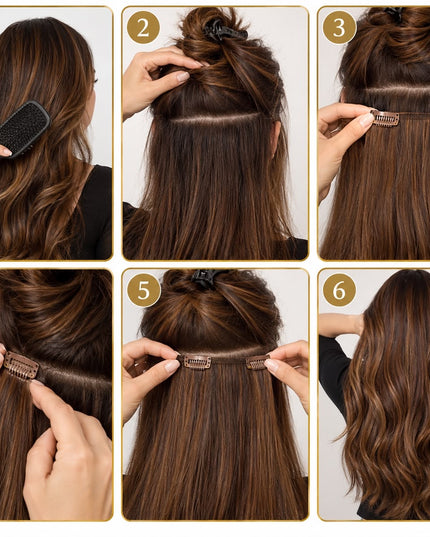 Goldhair Exclusive Clip-in Extension Clips met Antislip 10 Stuks