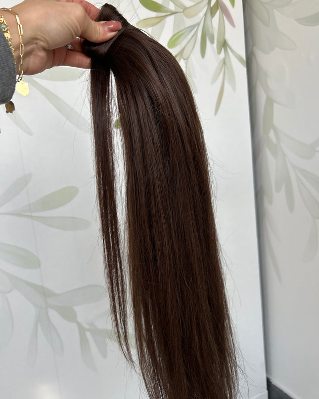 Human Hair Ponytail Wrap Around 50cm brown