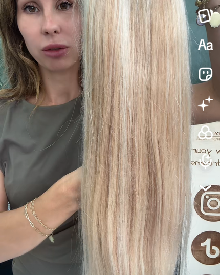 V-part extensions 100% human hair Sunset blond mix
