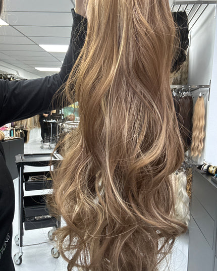 Salon exclusive u-part fiber hair caramel Highlight