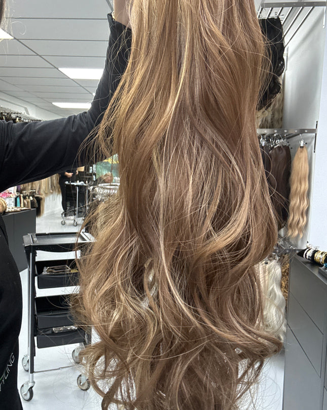 Salon exclusive u-part fiber hair caramel Highlight