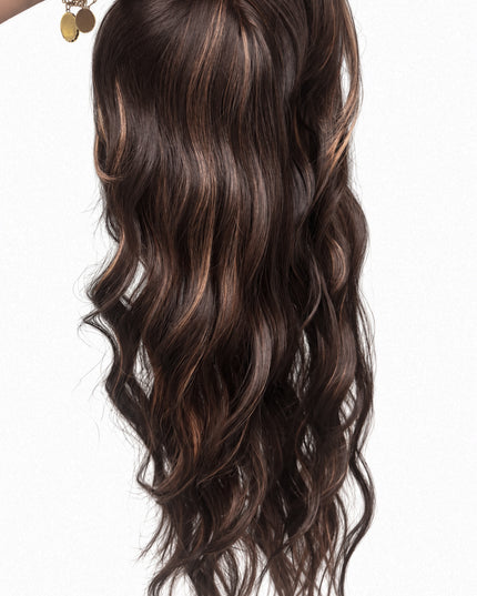 Salon Exclusive Fiber Topper 55cm Dark Brown Caramel