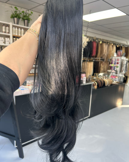 Salon exclusive drawstring fiber ponytail 75cm deep Black