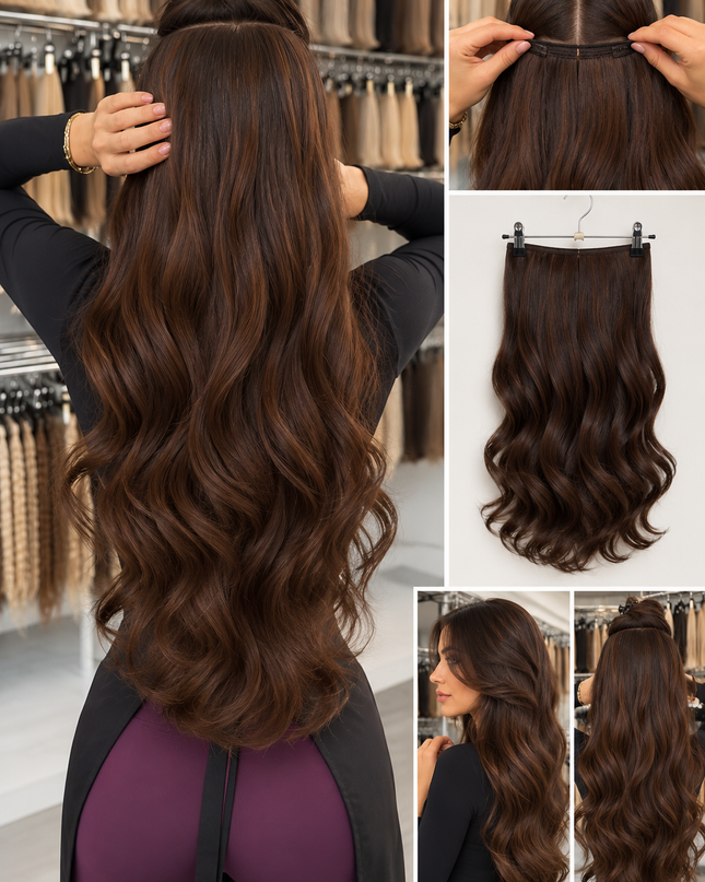 Salon Exclusive U-part Fiber Extensions 60cm Auburn Copper