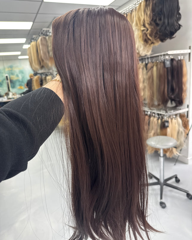 Salon exclusive fiber u-part straight 60cm dark chocolate brown