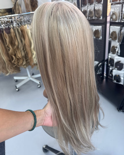 Goldhair Exclusive Human Hair Wig. Scandinaviën Blond mix