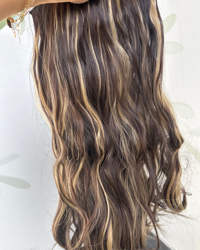 4 Delig Clip-in extensions Fiber Set brown blond