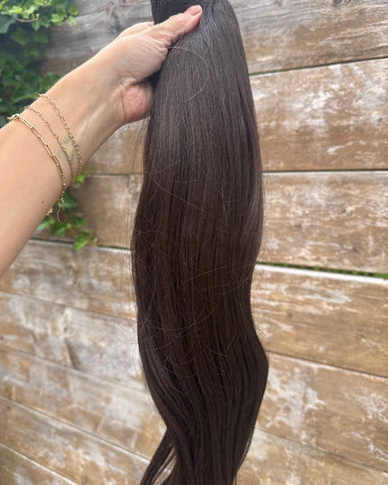Salon exclusive loos curl clip-in extensions medium brown