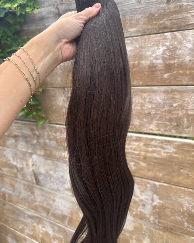Salon exclusive loos curl clip-in extensions medium brown