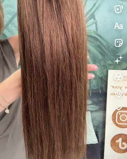 V-part extensions 100% human hair hazel