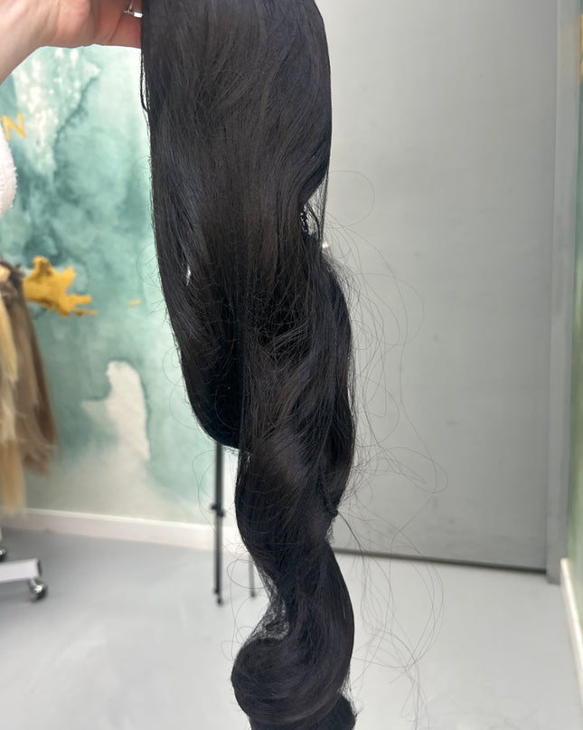 Salon exclusive drawstring fiber ponytail 70cm Dark Brown Black