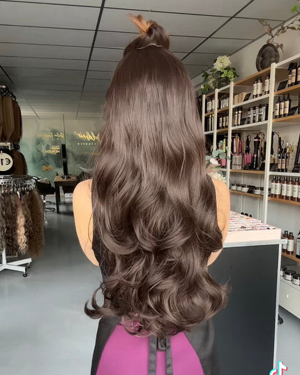 Salon exclusive u-part fiber extensions XXL chocolate brown
