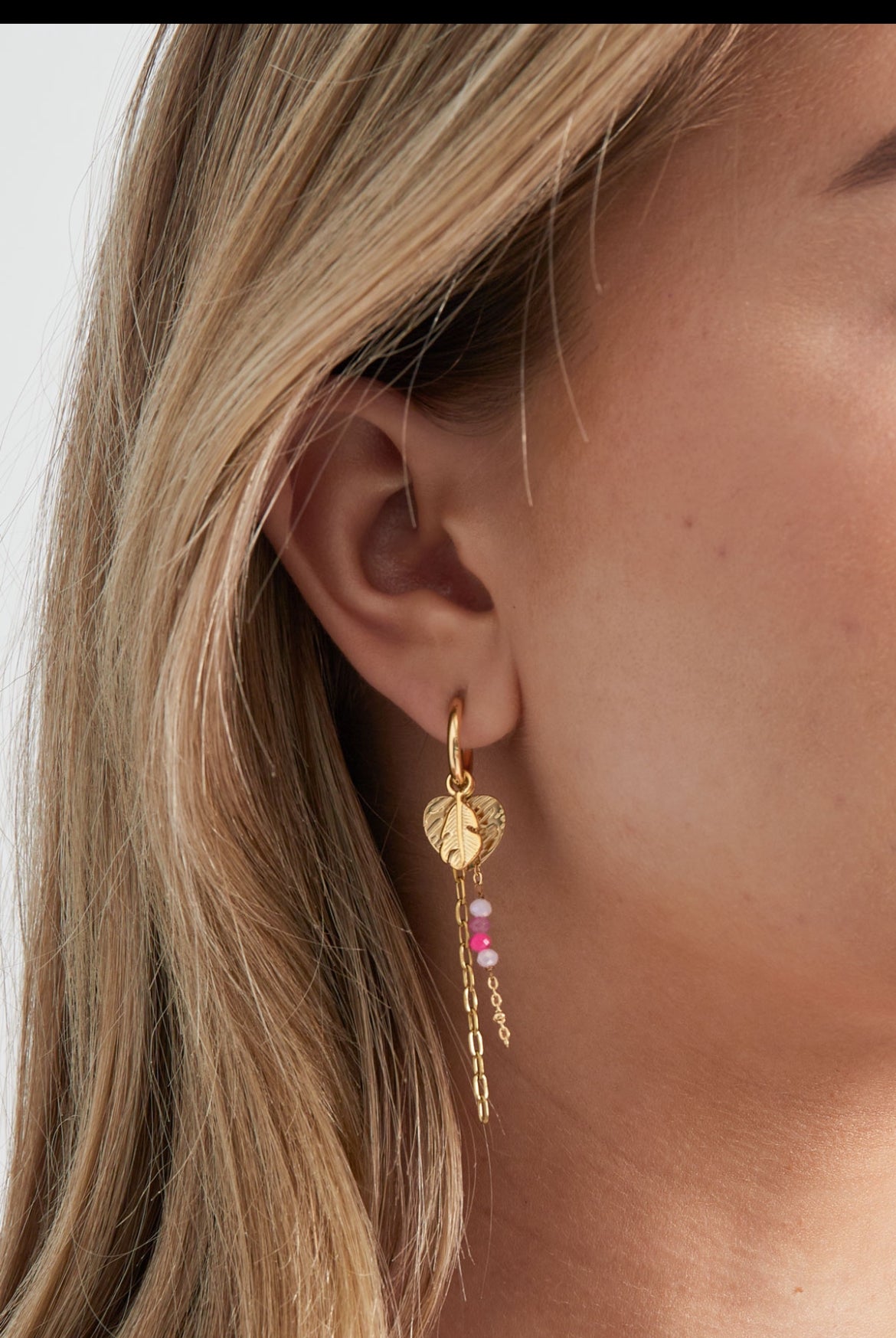 Leaf Pink Earring