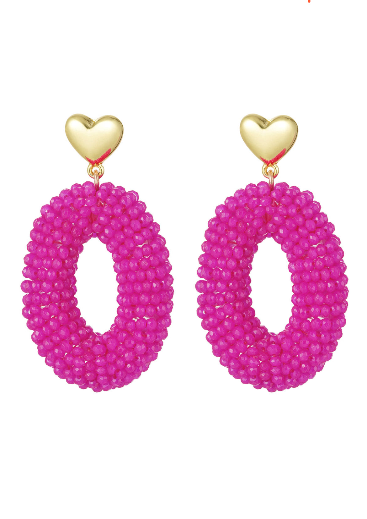 Senta Earring Oval Beads&Heart