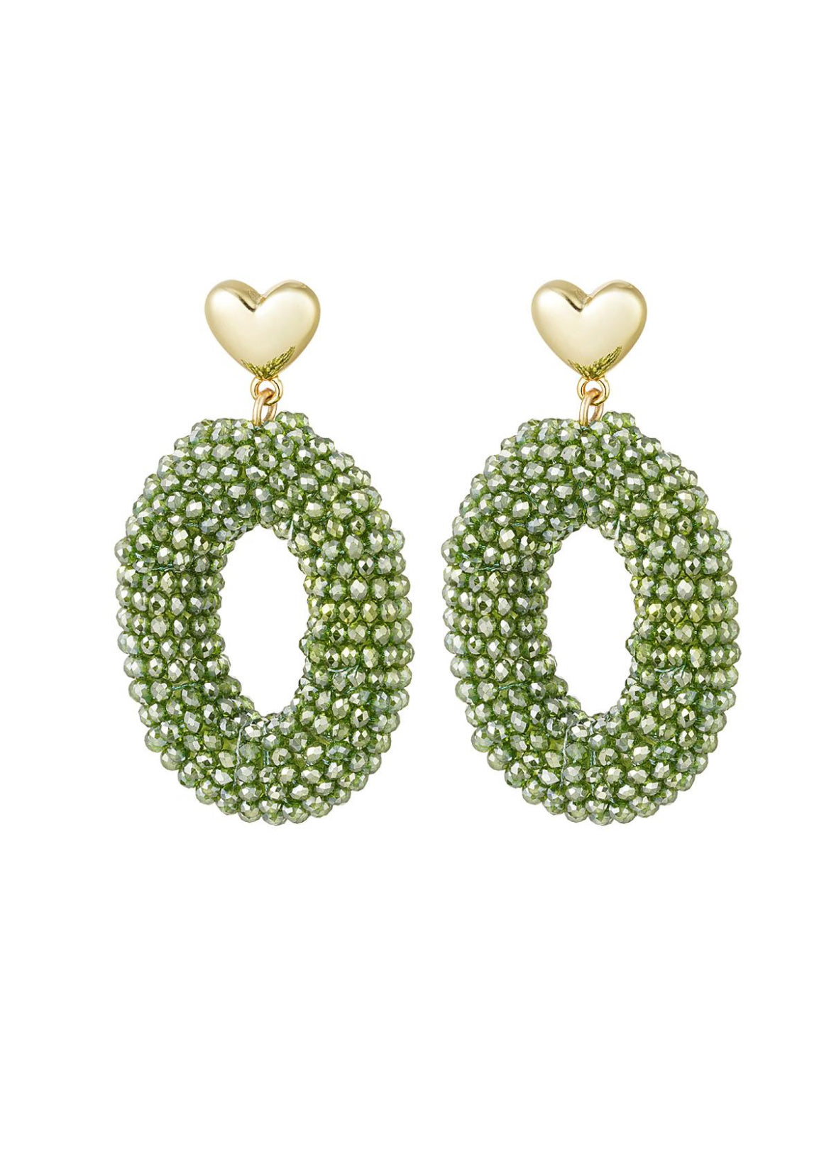 Senta Earring Oval Beads&Heart