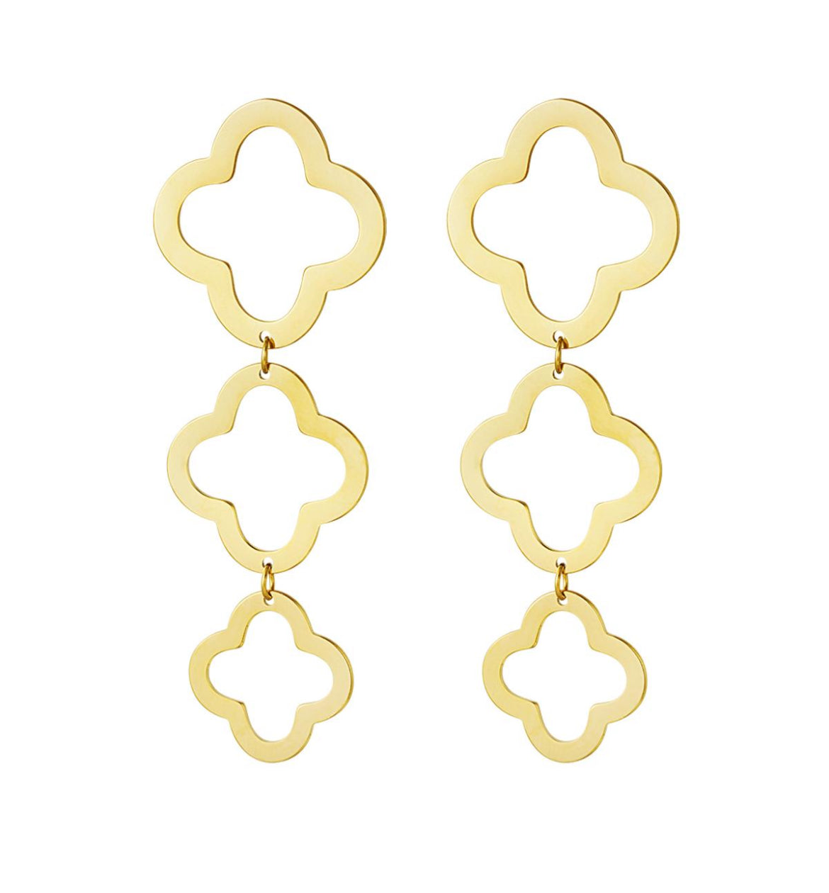 Becca Earring Stainless Steel Clovers Statement