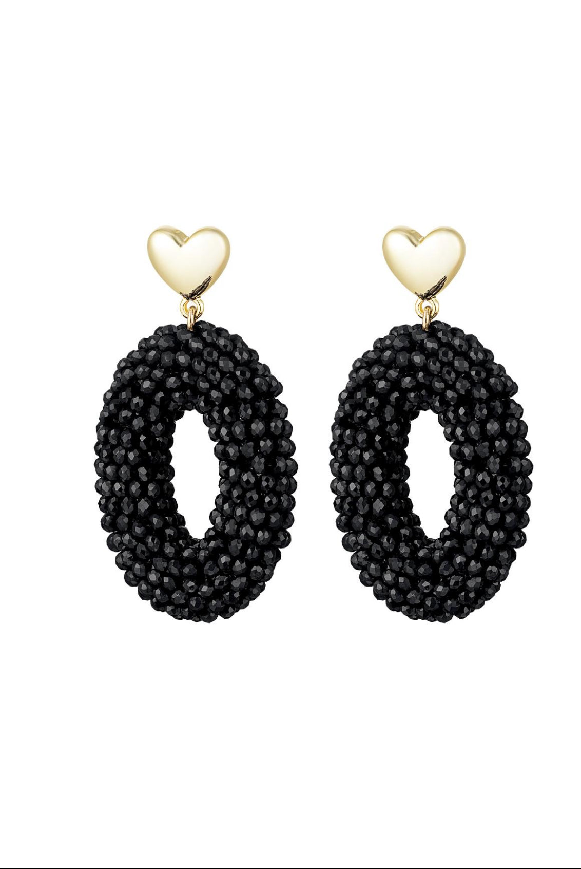 Senta Earring Oval Beads&Heart