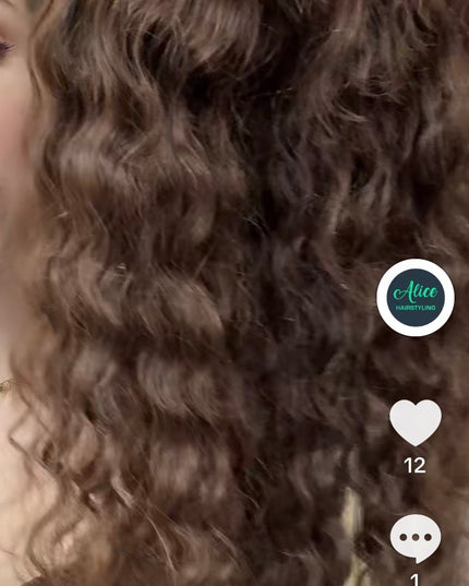 Goldhair exclusive topper krul 100% human hair donkerbruin