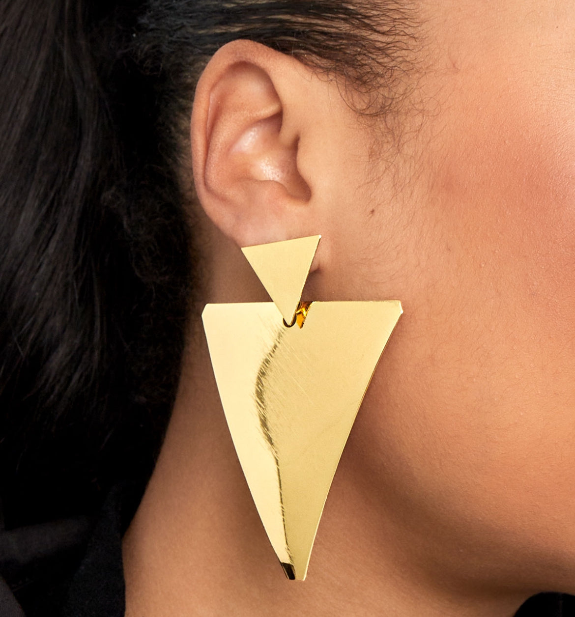 Shania Earrings Gold Dubble Triangle