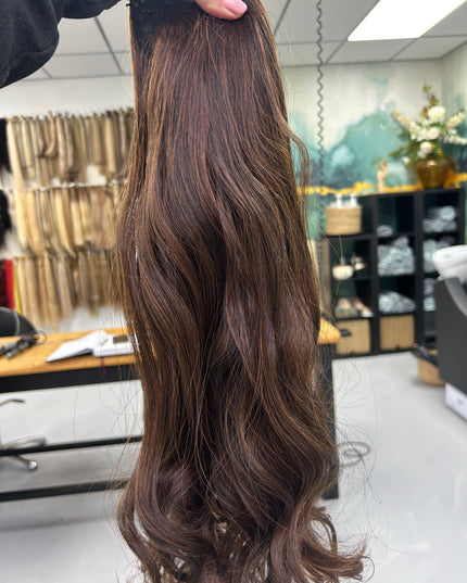 Salon Exclusive fiber u-part extensions 60cm Warm Dark Brown