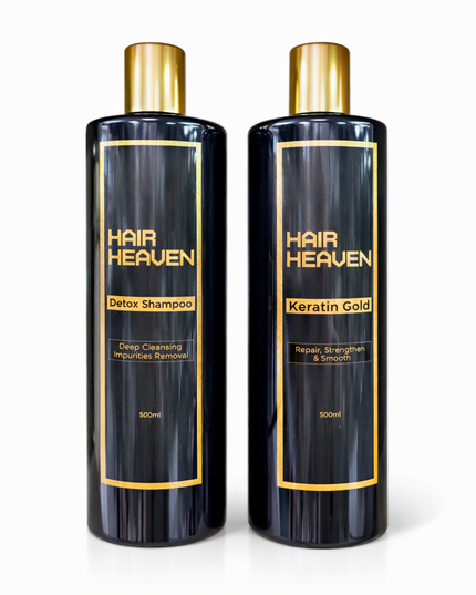 Hair Heaven Keratin Gold Kit – Keratinebehandeling (500ml + 500ml)