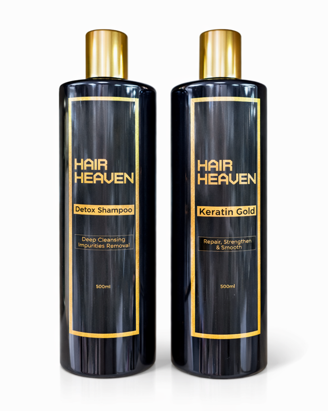 Hair Heaven Keratin Gold Kit – Keratinebehandeling (500ml + 500ml)