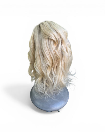 Goldhair exclusive human hair wig blond / roots shadow