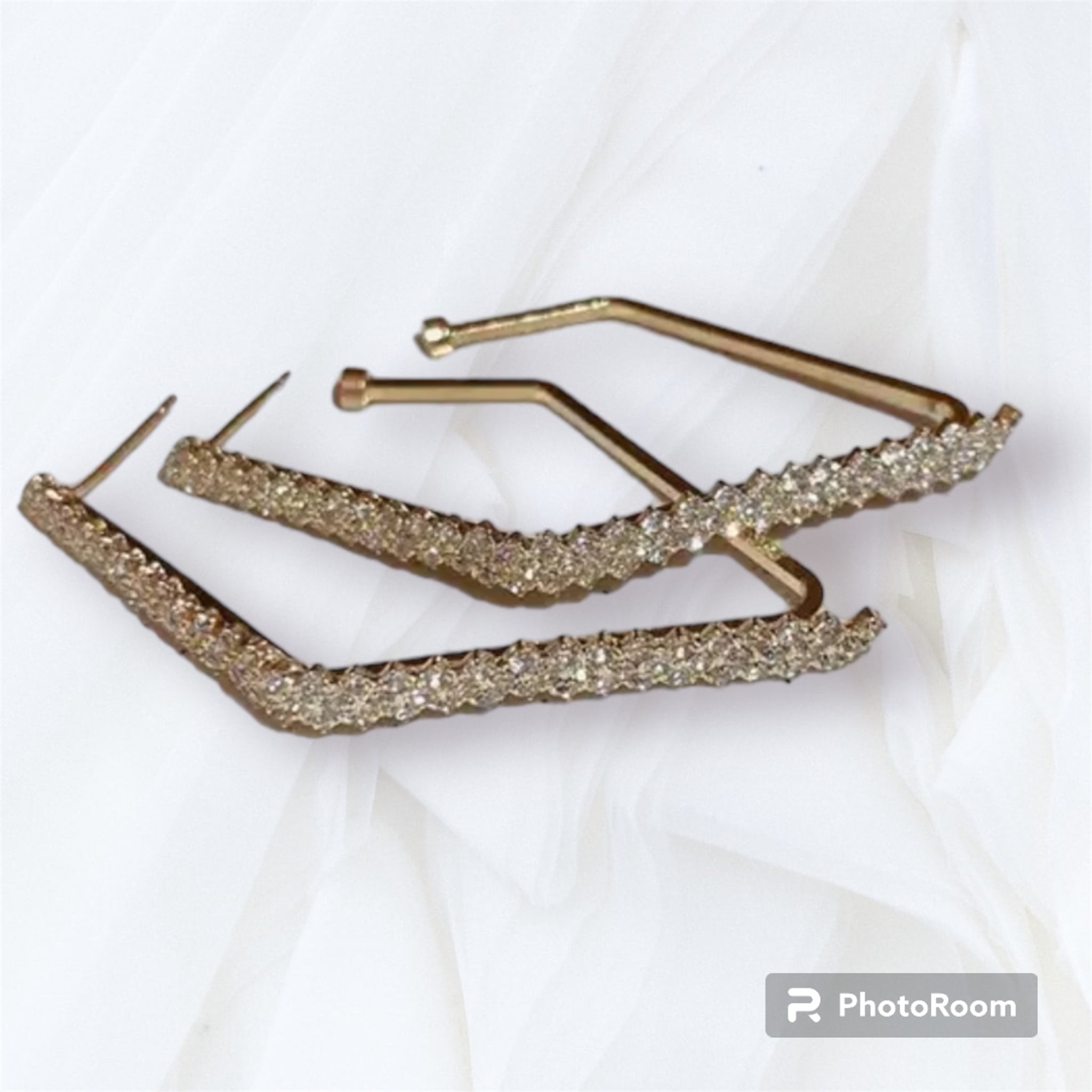 Ava Earrings Strass Stainless Steel Gold