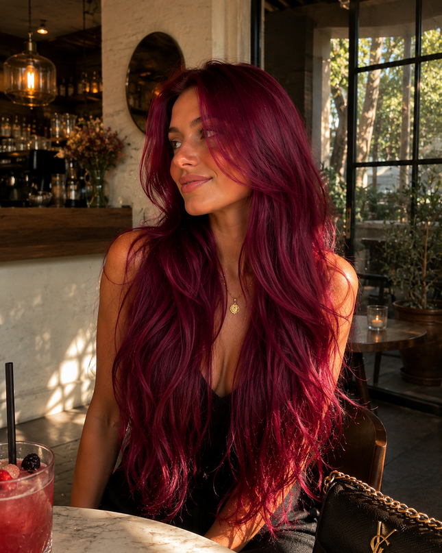 Goldhair Exclusive Human Hair Bundel  Light Burgundy 60cm