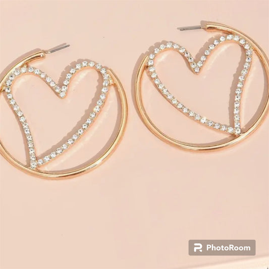 Selina Earrings Golden Heart