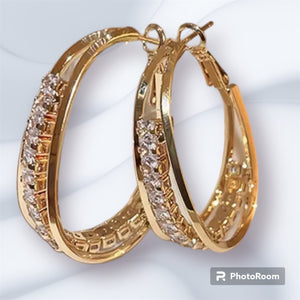 Grace Earrings 3Layered Gold