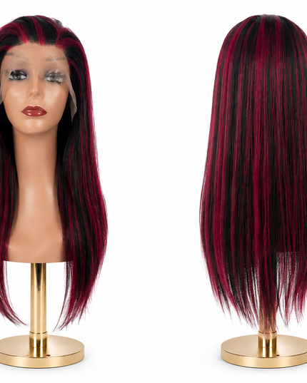 Goldhair Exclusive Human Hair Wig 1/1B/DarkRed 50cm