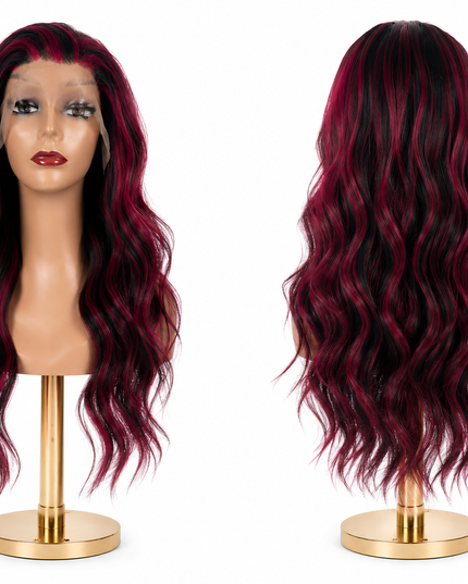 Goldhair Exclusive Human Hair Wig 1/1B/DarkRed 50cm
