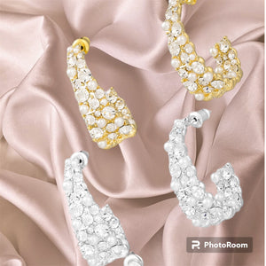 Paris Earrings Strass _Gold/Silver